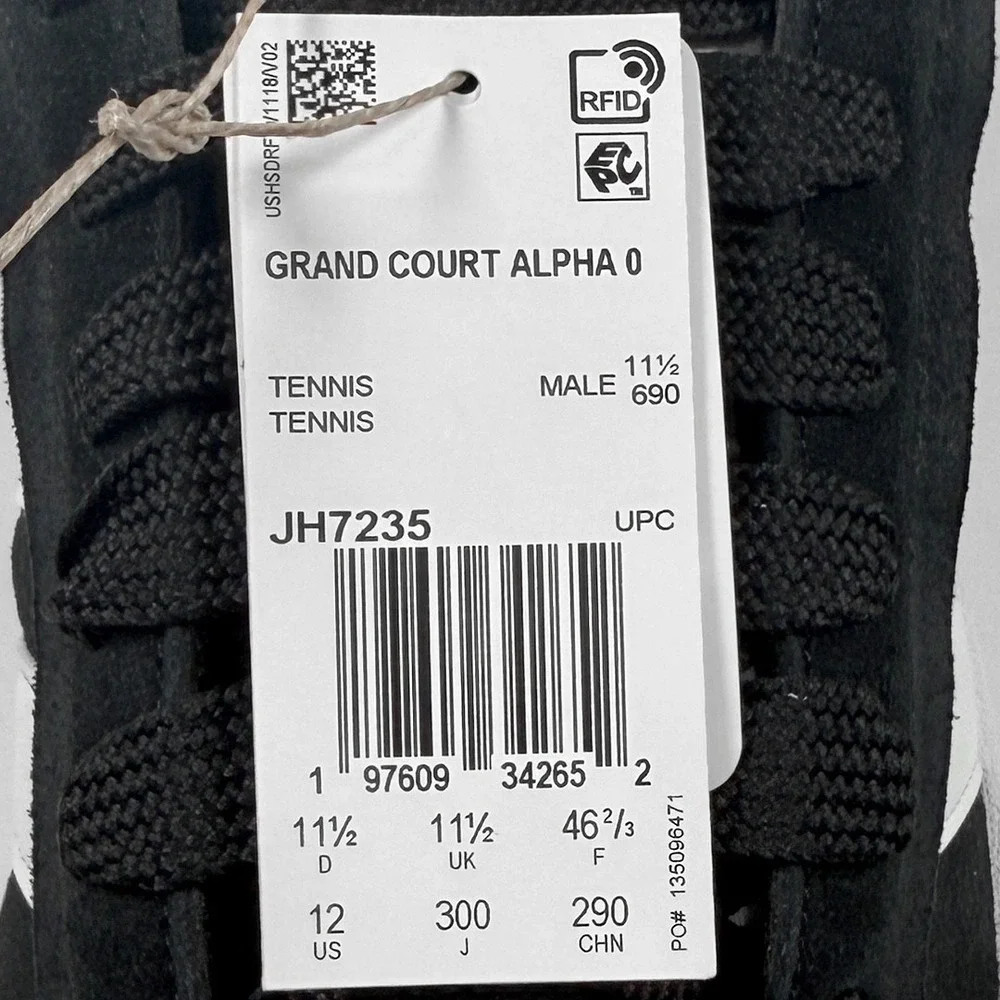 Adidas Grand‎ Court Alpha 00s Shoes / Sneakers NEW Mens 12 Black - #49140-TOP1